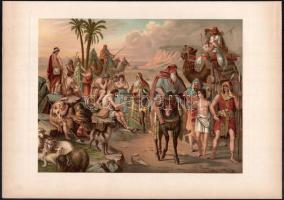 cca 1880-1900 20 biblia témájú illusztráció. Kromolitográfia, papír, jelzés nélkül. Néhány kevés lap...