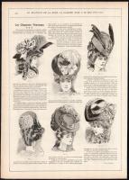 cca 1900 20 db női divatkép a Le Moniteur de la Mode c. folyóiratból, nyomat, papír, néhány kevés la...