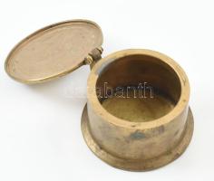 New York, régi bronz dobozka, kopásokkal, d: 8 cm