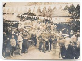 Német és magyar katonák ünnepségen I. vh. katonai fotó 10,5x8 cm
