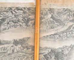 cca 1830 Svájc domborzati térkép, Luzern és a Vierwaldstätter See környékéről (Malerisches Relief de...