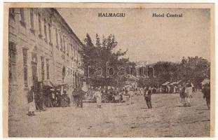 1924 Nagyhalmágy, Halmagiu; Központi szálloda, piac / Hotel Central, market (EB)