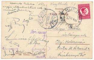 1930 Nagyilonda, Ileanda; Strada Principala cu Primaria / Fő utca, községháza. Verbiczky Géza kiadás...