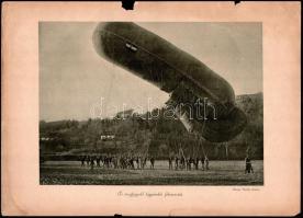 cca 1914-18 A megfigyelő léggömböt föleresztik, Balogh Rudolf fölvétele, feltehetően az I. világháború alatt készült fotó utáni nyomat, papír, lap széle sérült és kissé foltos, 29x40,5 cm