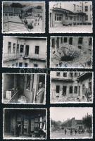 1941 Kassa, a június 26-i bombatámadás után készült felvételek, a bombázás okozta károkról. 16 db fotó, a hátoldalon feliratozva (posta, telefonközpont, lakóépületek utca és házszám szerint), 9x6 cm méretben. (A kassai bombázás - amelynek pontos körülményei a mai napig nem tisztázottak - szolgáltatott okot Magyarország Szovjetunióval szemben való hadbalépésére a II. világháborúban).
