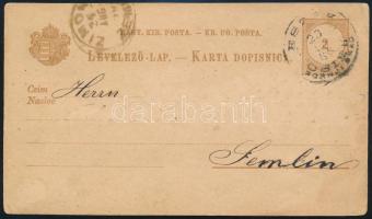 1886 Díjjegyes kétnyelvű levelezőlap ESZÉK OSIEK
