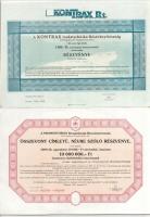 1991-1999. 10db klf részvény, közte "HAVAS Kereskedelmi Részvénytársaság", "KONTRAX T...