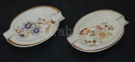 2 db kézzel festett Zsolnay porcelán hamutartó / 2 Zsolnay chinaware ashtrays 10 cm