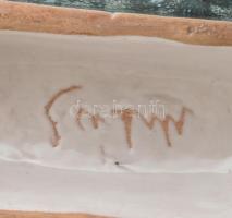 Mihály Béla: Ikebana. Jelzett, hibátlan, kis vízkőnyomok, d: 17 cm