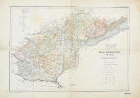 1911 Zala vármegye térképe, 1:365000, javított, 36×49 cm