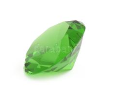 Smaragd zöld briliáns jellegű üveg levélnehezék, hibátlan, d: 10 cm