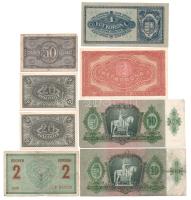 1914. 2K "C" + 1920. 20f (2x) + 50f + 1K + 2K + 1936. 10P (2x) T:F-VG nagyrészt, közte két...