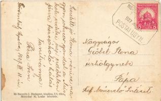 1927 Miskolctapolca, Tapolca, tó + "MISKOLCGÖRÖMBÖLYI TAPOLCZA POSTAI ÜGYN"