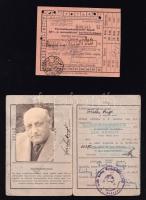 1952 A MÁV TSZ-tagok számára kiállított arcképes igazolványa + bérletjegy