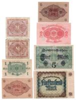 8db-os német bankjegy tétel, közte Német Birodalom 1917. 5M T:F,VG közte firka, kis szakadás
8pcs o...
