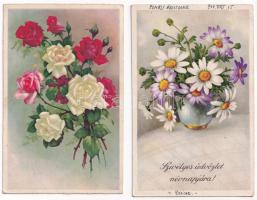 20 db RÉGI üdvözlő motívum képeslap vegyes minőségben / 20 pre-1945 greeting motive postcards in mixed quality