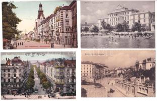 40 db régi külföldi város képeslap vegyes minőségben / 40 pre-1945 European town-view postcards in mixed quality