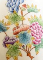 Herendi Viktória mintás váza, kopott, jelzett, m: 34 cm