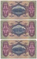1930. 100P (3x) sorszámkövetők " *E 008 036734 - *E 008 036736" T:F,VG szakadás, kis anyag...