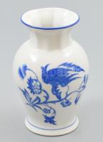 Zsolnay kék festett porcelán váza. Kézzel festett, jelzett, hibátlan d: 13 cm
