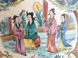 GREIS K.Q. FERREL fajansz váza, jelzett repedt, m: 44,5 cm