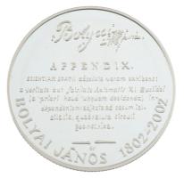 2002. 3000Ft Ag "Bolyai János" kapszulában, tanúsítvánnyal T:PP Adamo EM180