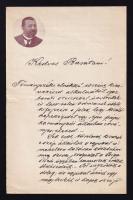 1904 Debrecen, árvaházi igazgató levele fejléces levélpapíron (saját képével)