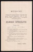 1903 Nagyvárad, Protestáns Irodalmi Társaság meghívója