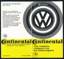 cca 1950-1960 Continental autógumi Volkswagen autókhoz (VW Bogár), angol nyelvű, illusztrált reklámprospektus, jó állapotban, ritka