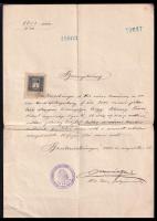 1907 Csesznák Gyula, Besztercebánya polgármestere által aláírt okirat