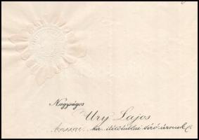 1915 Balogh Jenő igazságügy-miniszter által aláírt okirat + belül: Juhász Andor leendő elnök saját k...