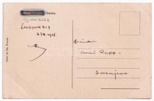 Gyimesbükk, Ghimes-Faget; búcsú, ünneplő falubelik az utcán. Adler és fia Brassó / procession, villa...