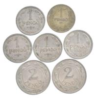 1927. 1P Ag + 1941-1944. 1P Al (4x) + 1943. 2P Al (2x) T:F,XF,VF Adamo P6