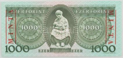 1983. március 25. 1000Ft "A 30000072" sorszámmal, piros "MINTA" felülnyomással p...