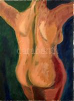 Weisz Zsuzsa (1925-2017): Női hátakt, 1973. Olaj, vászon, jelzett a hátoldalán, 80×60 cm