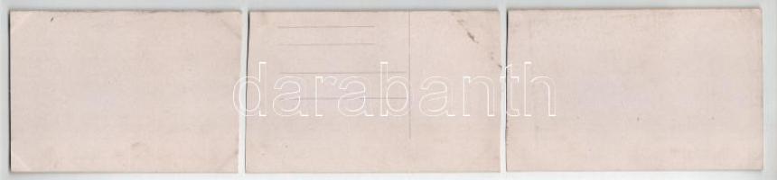 Máramarossziget, Sighetu Marmatiei; 3-részes panorámalap lap három részre vágva / 3-tiled folding pa...