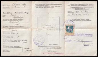 1917 Szeged, utazási igazolvány - hadműveleti terület határvonalán is átléphet