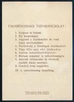 "Takarékosság=hazafiság, Takarékoskodj!" takarékossági nap reklámlap, Gönczi-Gebhardt Tibo...