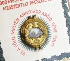 cca 1920-1930 Nemzeti Ereklye, "Ércbulla", irredenta emléktárgy Nagy-Magyarország vármegyé...