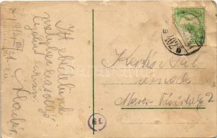 1913 Zagreb, Zágráb; Juzni stari kolodvor / Déli régi pályaudvar, villamosok, locsolókocsi / old rai...