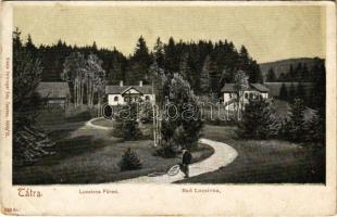 Lucsivna, Lautschburg, Lucivná (Magas-Tátra, Vysoké Tatry); kerékpár, nyaralók. Feitzinger Ede 339. Kr. 1902/12 / bicycle, villas (EK)