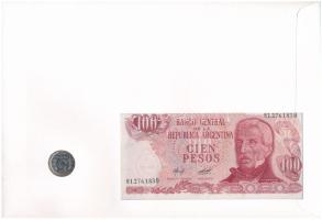 Argentína 1966. 5P + 1978. 100P felbélyegzett borítékban, bélyegzéssel T:UNC,XF
Argentina 1966. 5 P...