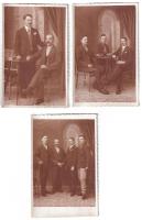 1938 Sepsiszentgyörgy, Sfantu Gheorghe; Sánta család fiú tagjai. Incze fotó - 3 db fotó képeslap / Sánta family - 3 photo postcards