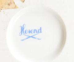 Herendi kis zöld virágmintás, karmos kaspó / váza. Kézzel festett, jelzett, hibátlan, d: 14,5 cm, m:...