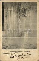 1923 Marosújvár, Uioara, Ocna Mures; Természetes szentkép a sótömzsben. Grün Géza kiadása / salt mine, natural icon (EK)