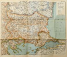 cca 1916 Bulgária és a Dardanellák háborús térképe 80x100 cm