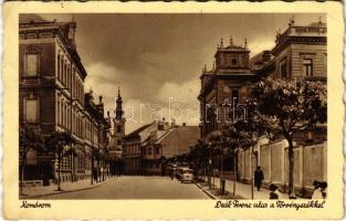 1944 Komárom, Komárno; Deák Ferenc utca, Törvényszék / street view, court (Rb)