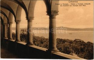 1911 Crikvenica, Cirkvenica; Pogled iz Therapie / kilátás a Therapia erkélyéről / view from the hotel (vágott / cut)