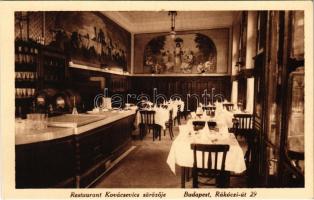 Budapest VIII. Restaurant Kovácsevics étterem, belső. Rákóczi út 29.