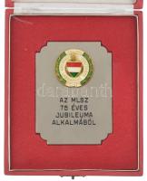 1976. "Az MLSZ 75 éves jubileuma alkalmából" fém emlékplakett, az MLSZ ünnepi címerét ábrá...